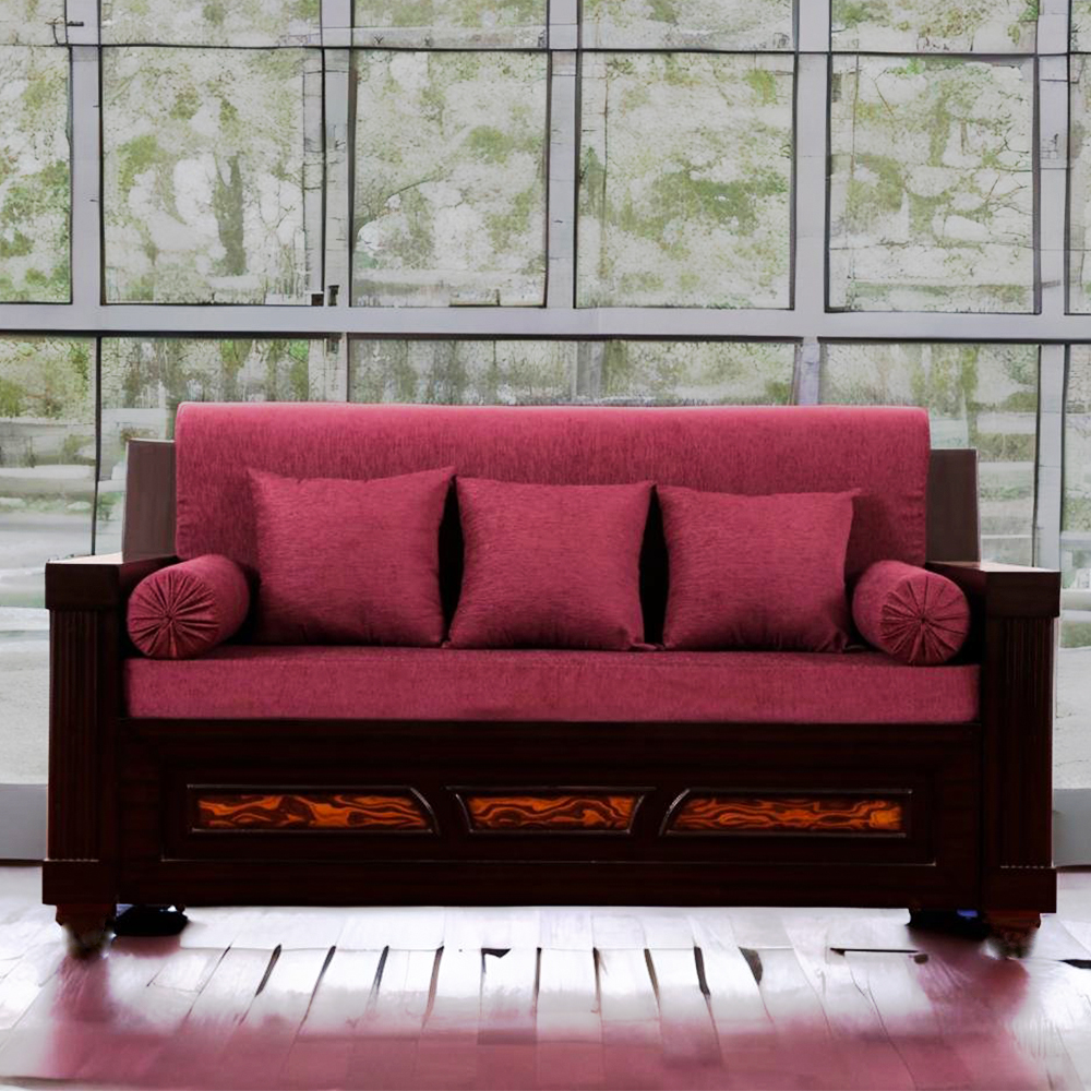 Wooden single on sale sofa bed